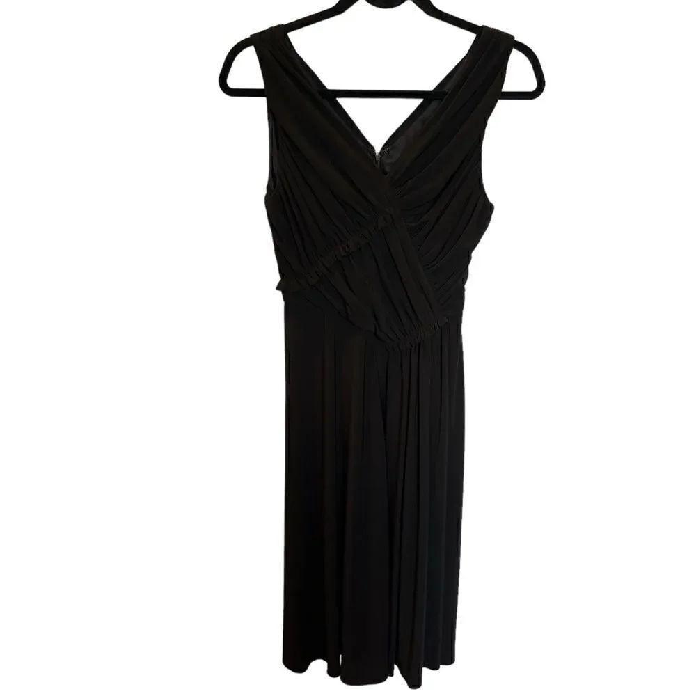 Women's Evan Picone Black Evening Dress V neck A-line Size 4